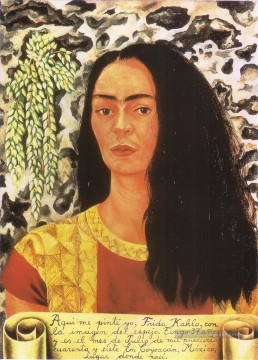 Frida Kahlo œuvres - Autoportrait avec des cheveux lâches féminisme Frida Kahlo